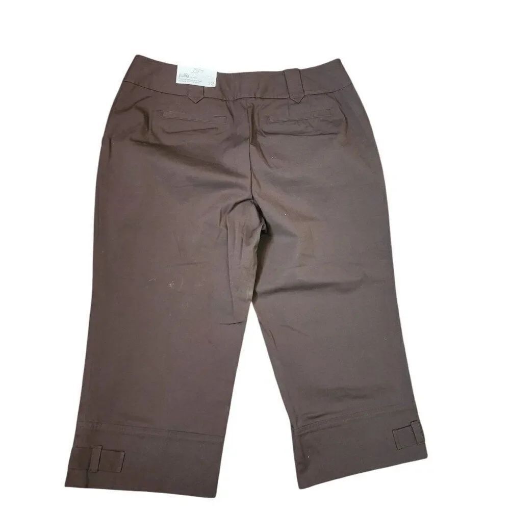 Vintage Y2K Ann Taylor Loft Julie Cropped Pants Womens Size 12 Brown NEW